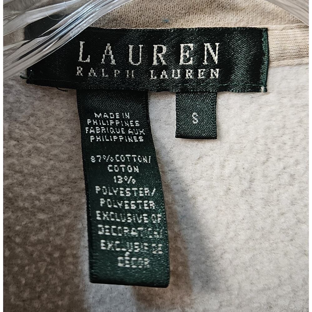 LAUREN RALPH LAUREN Women's S Equestrian Jacket Tan Full Zip Snaps Logo 36" - Picture 3 of 10